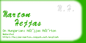 marton hejjas business card